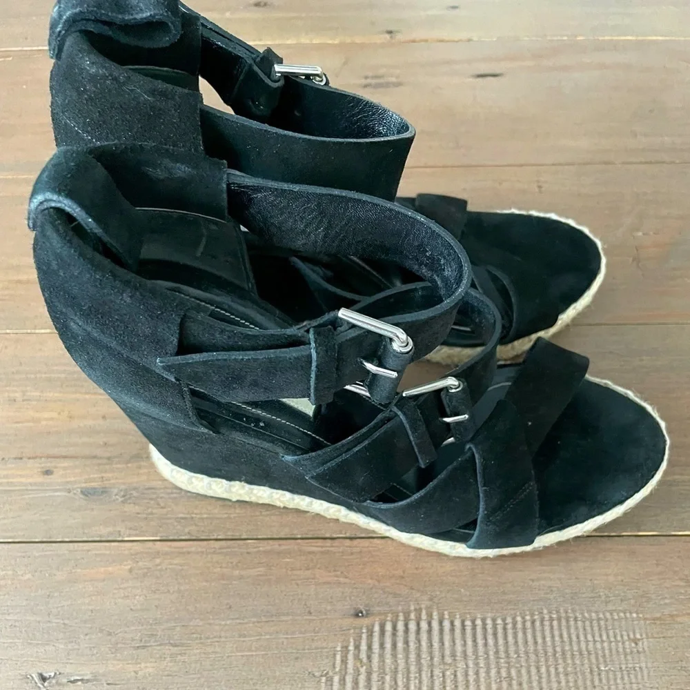 Balenciaga black suede espadrilles